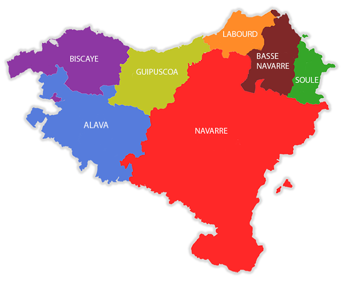 Carte de l'ensemble du pays Basque